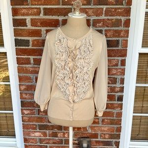 Darling Button Down Ruffled Cardigan